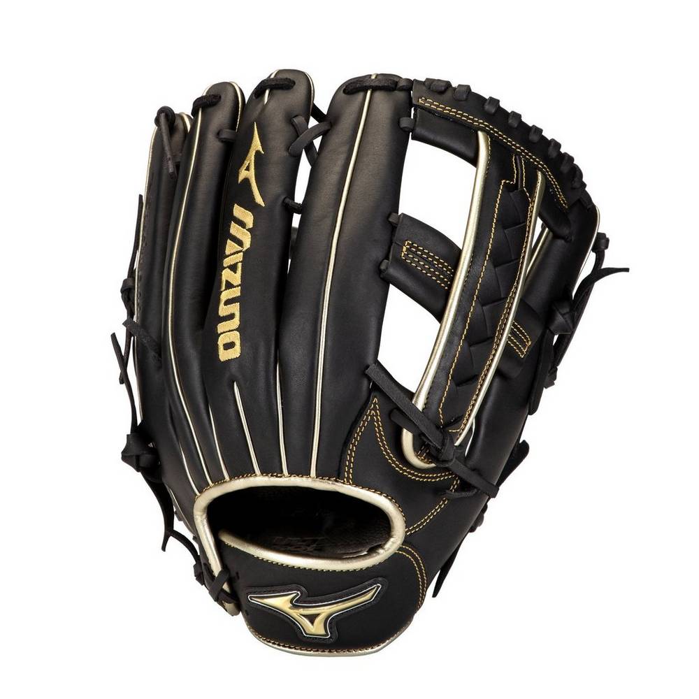 Mens Mizuno MVP Prime SE Slowpitch 12.5" Softball Gloves Black/Gold Philippines (MBDZJQ849)